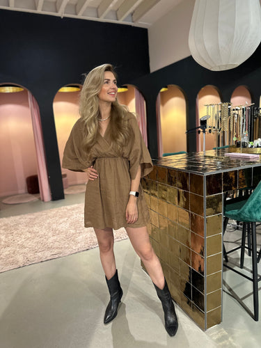 Kastgeluk linnen dress Mila